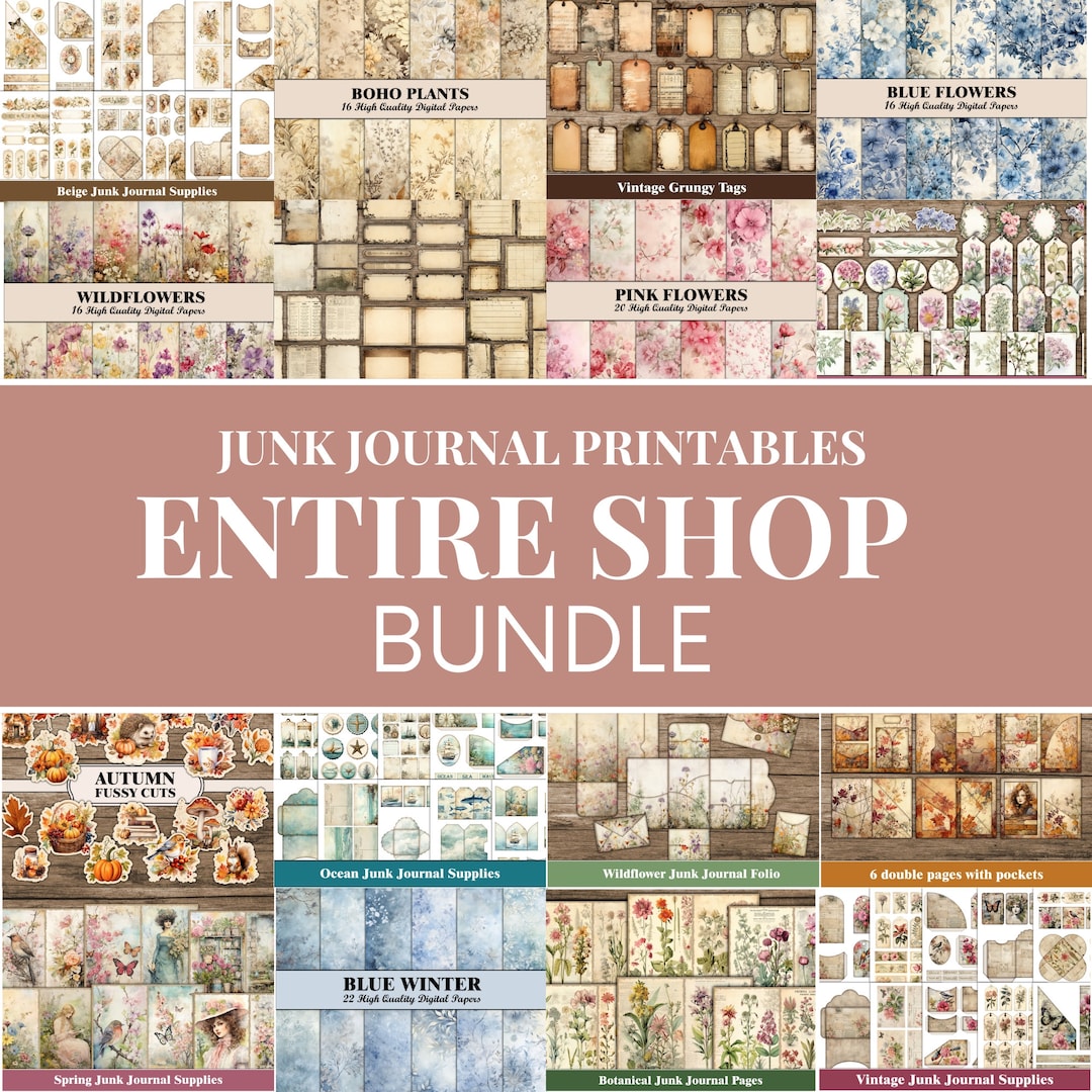Entire Shop Junk Journal Bundle Printables Ephemera Junk Journal Kit ...