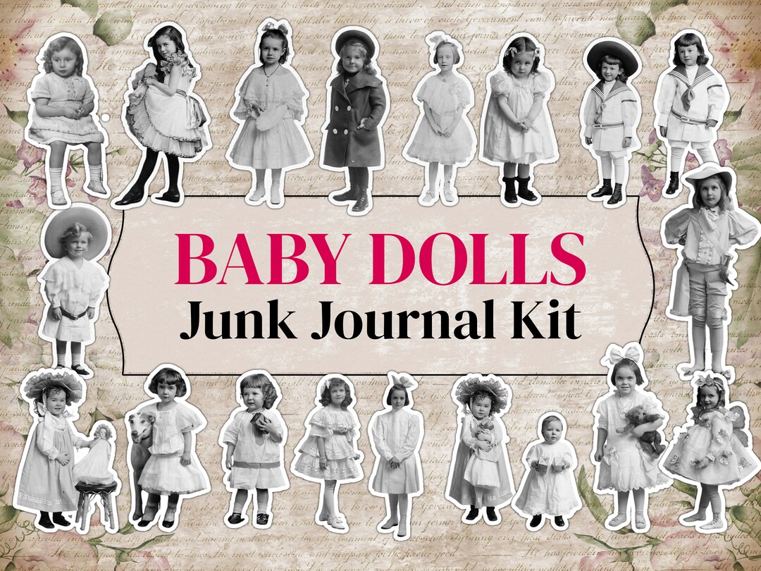 Baby Doll Junk Journal Kit | Paper Dolls Printable Sheets | Cute Junk ...