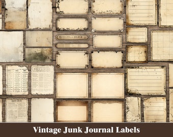 Printable Blank Labels Junk Journal Labels Tags Vintage Ephemera For Junk Journals Scrapbook Labels Craft Supplies Essentials Embellishments