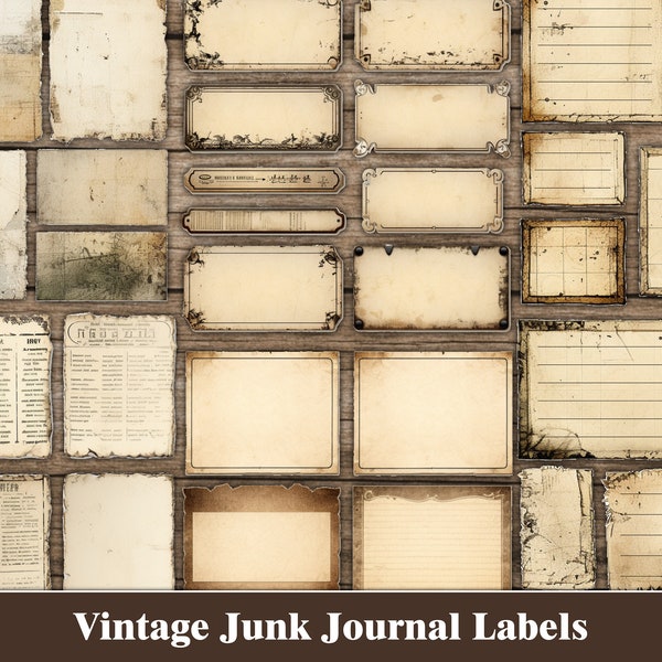 Printable Blank Labels Junk Journal Labels Tags Vintage Ephemera For Junk Journals Scrapbook Labels Craft Supplies Essentials Embellishments