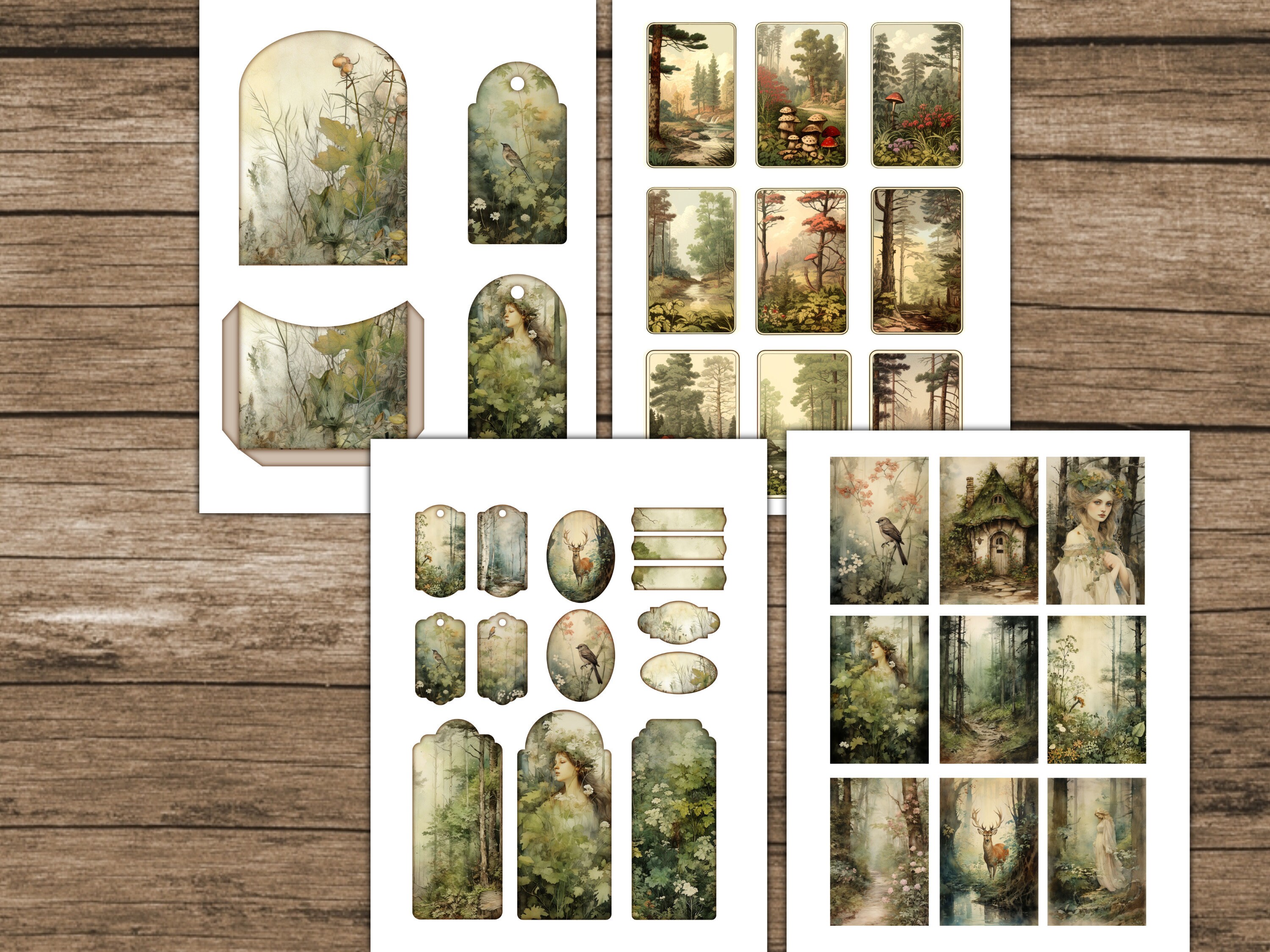 Forest Junk Journal Kit Woodland Junk Journal Folio Tags Botanical ...