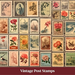 Junk Journal Stamps, Junk Journal Labels Printable Junk Journal Tags Digital Junk Journal Kit, Ephemera Bundle, Fussy Cut Ephemera