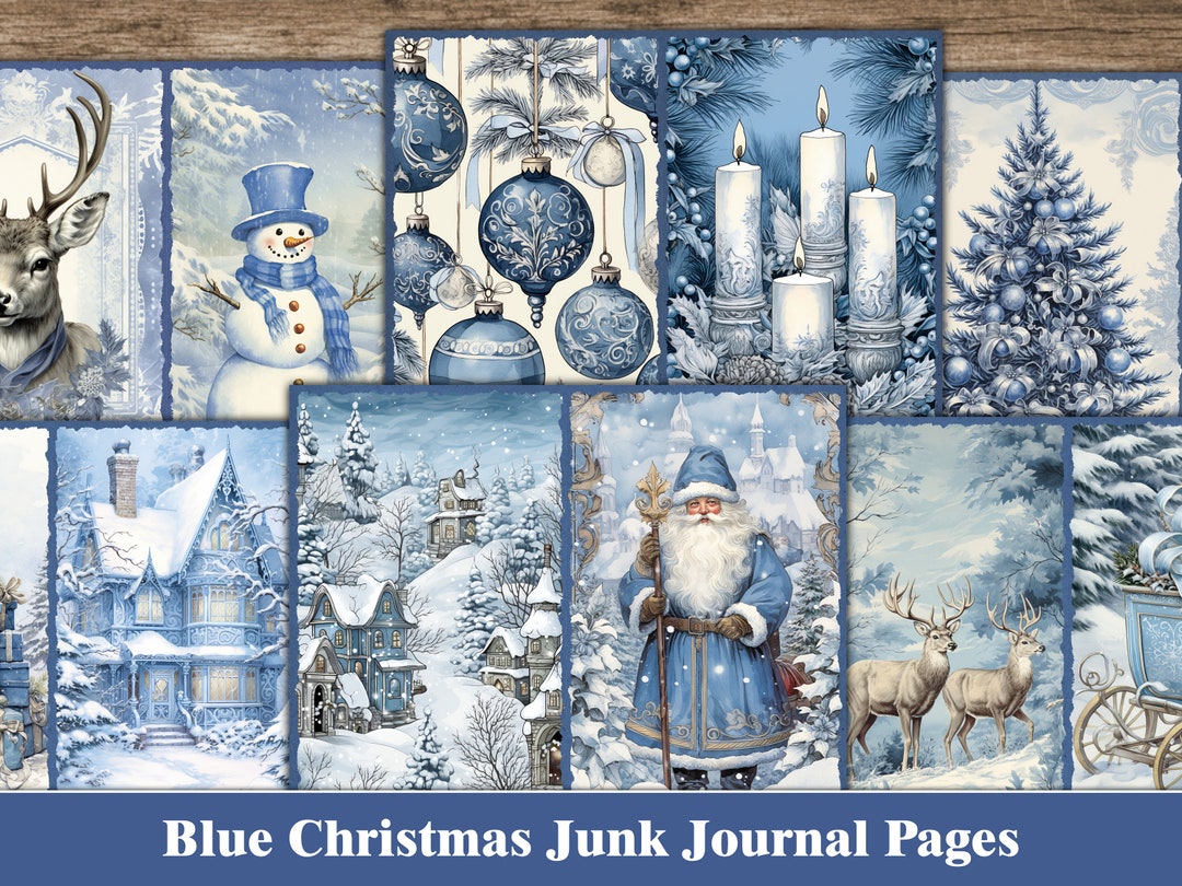 Christmas Junk Journal Pages Blue Winter Junk Journal Pages Blue ...