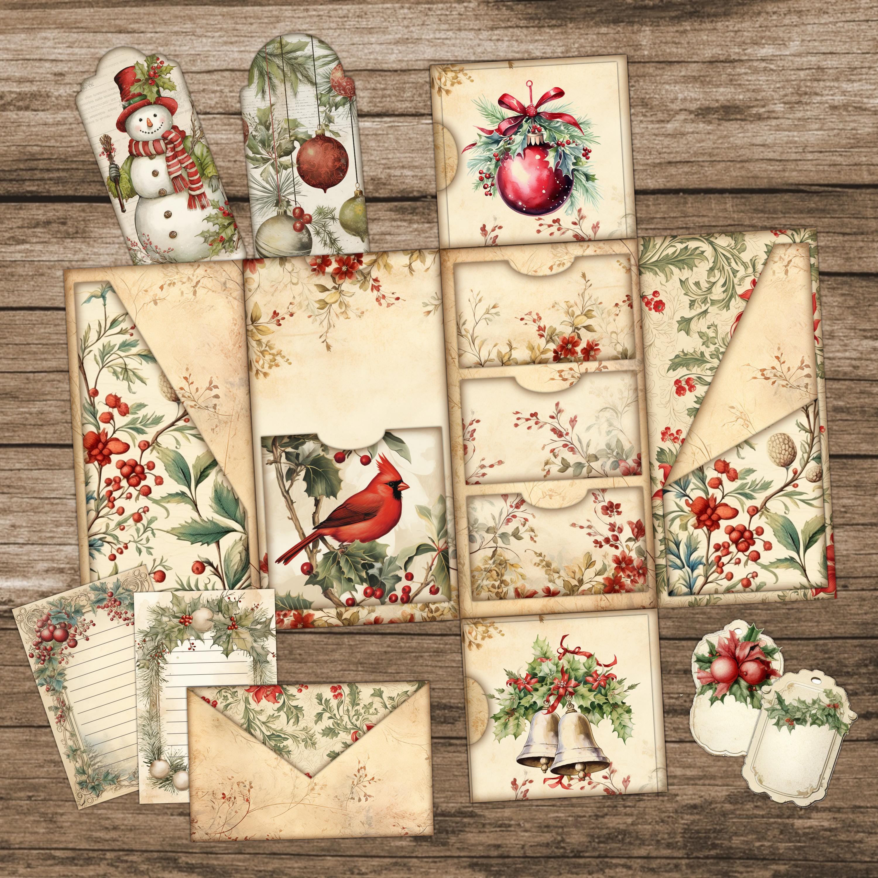 Christmas Junk Journal Folio Kit Bundle Winter Junk Journal Pages ...