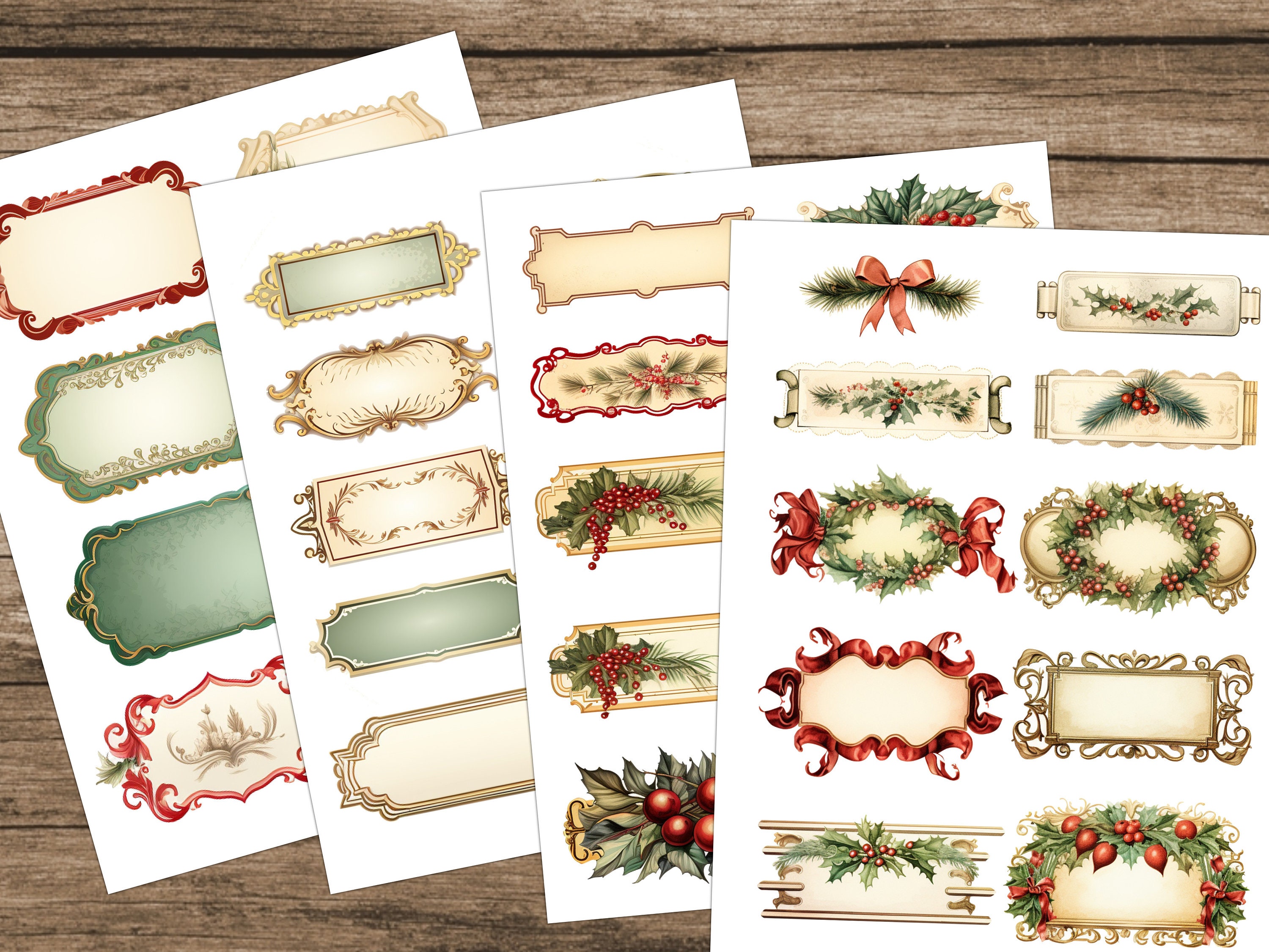 Christmas Junk Journal Tags Labels Winter Junk Journal Kit Christmas ...