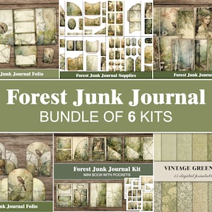 Forest Junk Journal Kit Woodland Fairy Forest Magic Junk Journal Pages Tags Botanique Ephemera Verdure Green Junk Journal Craft Supplies