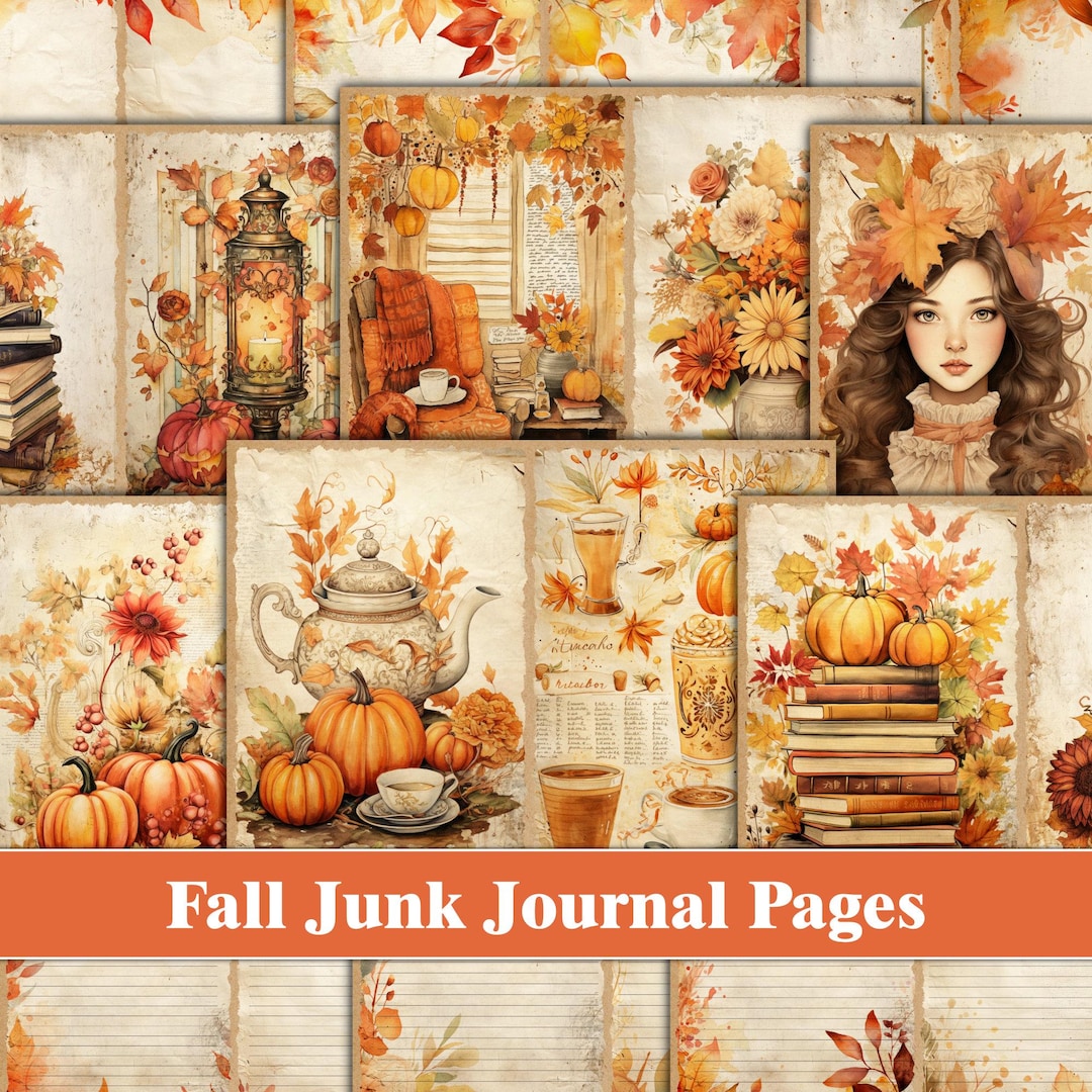 Autumn Junk Journal Pages Fall Junk Journal Kit Ephemera Fall ...