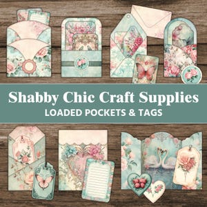 Shabby Chic Junk Journal Fournitures Saint-Valentin Romantique Imprimable Éphémères Amour Floral Rose Oiseaux Saint-Valentin Pages Scrapbook Paper Craft