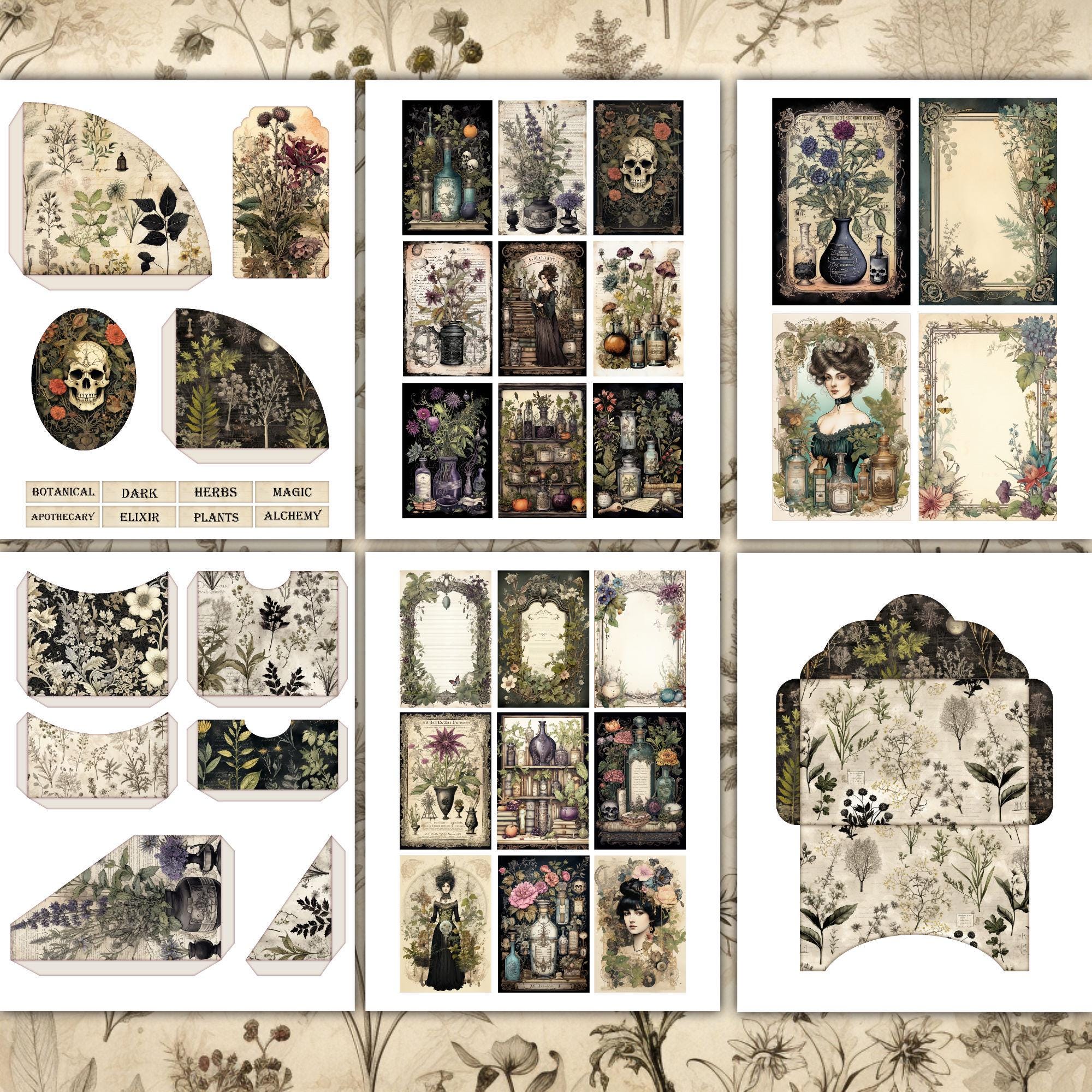 Dark Apothecary Junk Journal Kit Mystical Herbs Junk Journal Pages ...