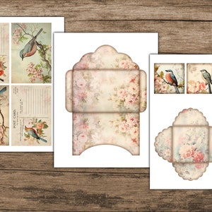 Bird Junk Journal Kit Floral Junk Journal Rose Nature Printable ...