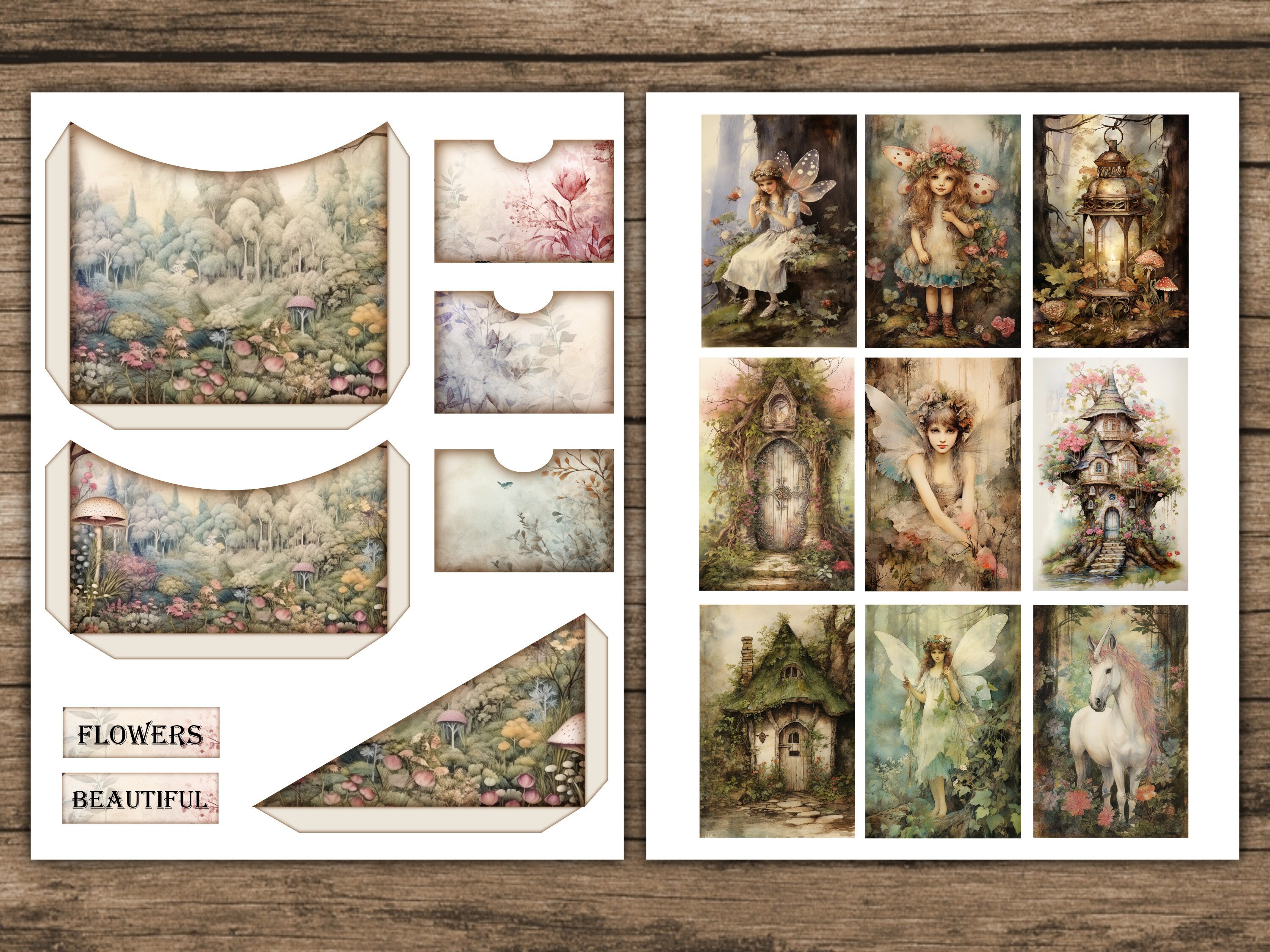 Fairy Forest Junk Journal Kit, Magic Woodland Junk Journal Pages, Paper ...