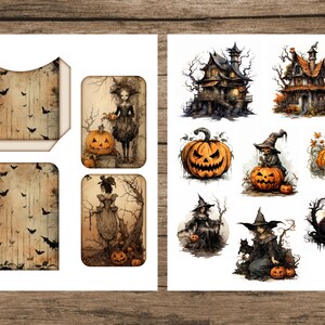 Halloween Junk Journal Kit, Junk Journal Pages, Tags, Cards, Labels ...