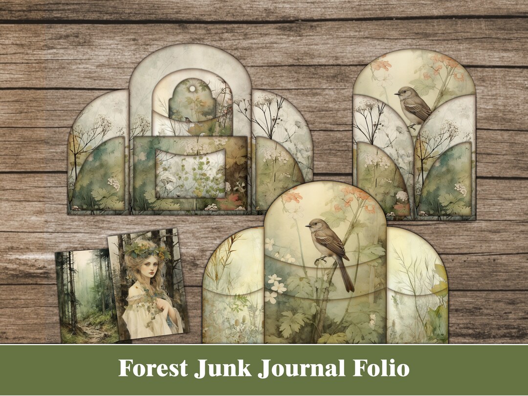 Forest Junk Journal Kit Woodland Junk Journal Folio Tags Botanical ...