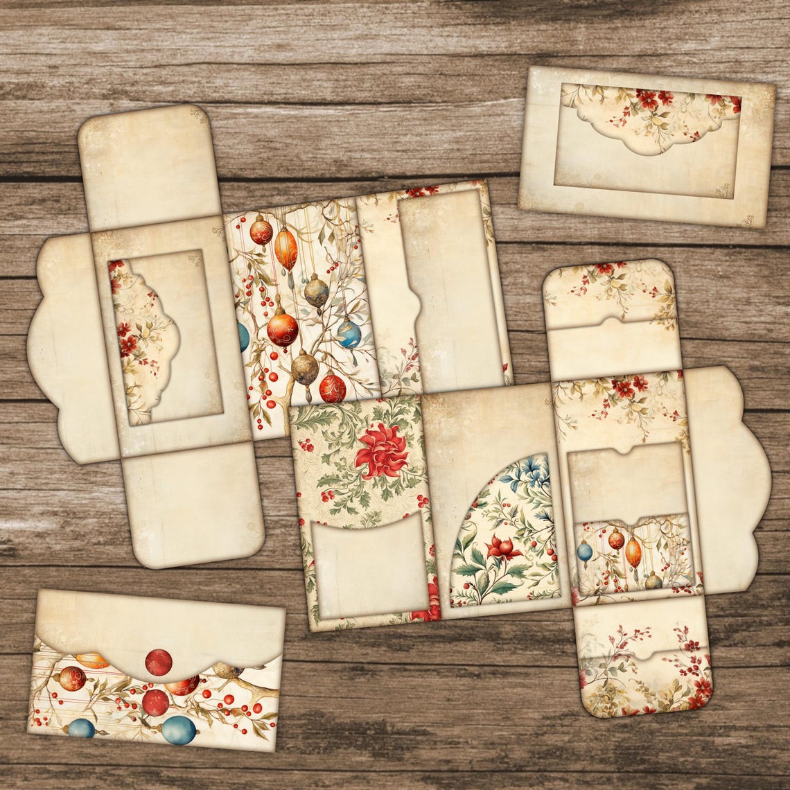 Christmas Junk Journal Folio Kit Bundle Winter Junk Journal Pages ...