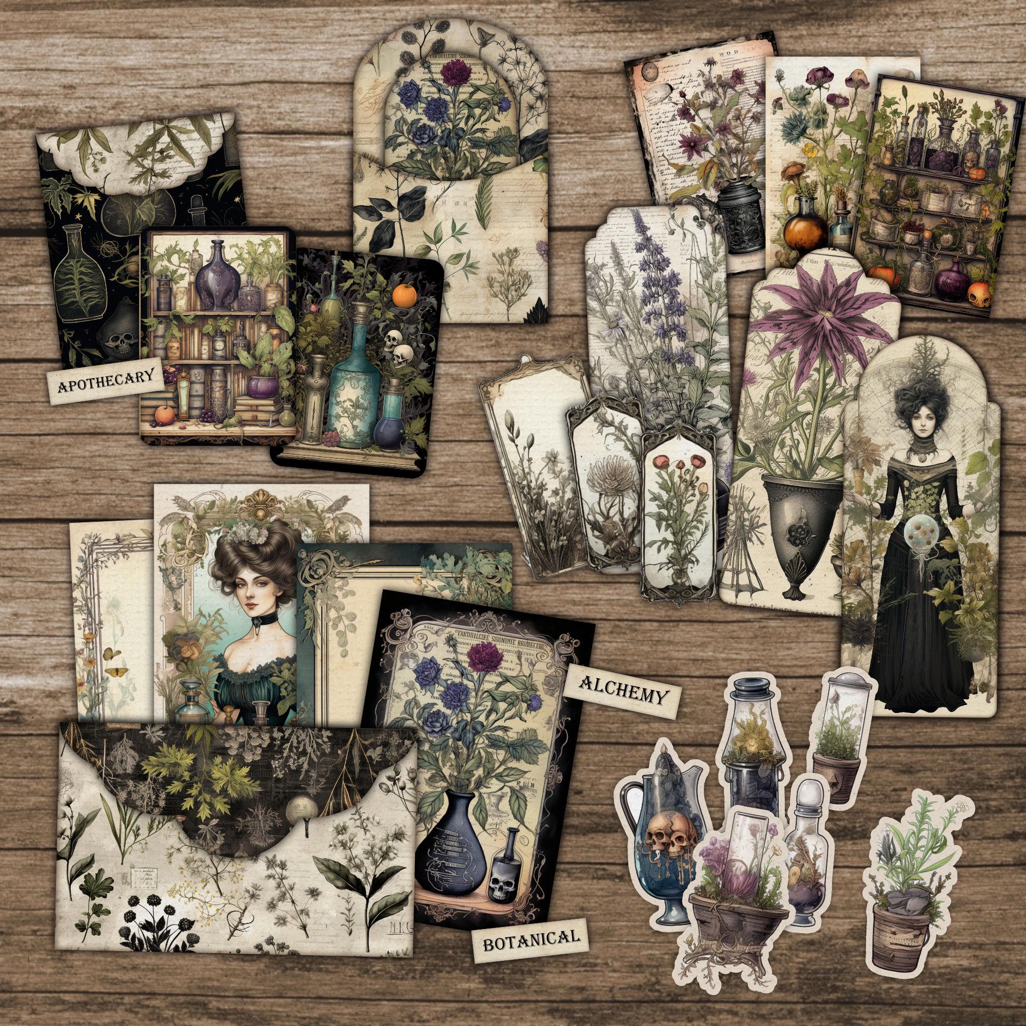 Dark Apothecary Junk Journal Kit Mystical Herbs Junk Journal Pages ...