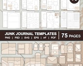 Junk Journal Templates Mega Kit Folio Template Envelope Template Tags Template Labels Frames Cards Tabs | png, svg, pdf, psd, eps, af