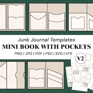 Junk Journal Templates Mini Junk Journal Kit Pockets Junk Journal Folio Template Envelope Template | png, svg, pdf, psd, eps