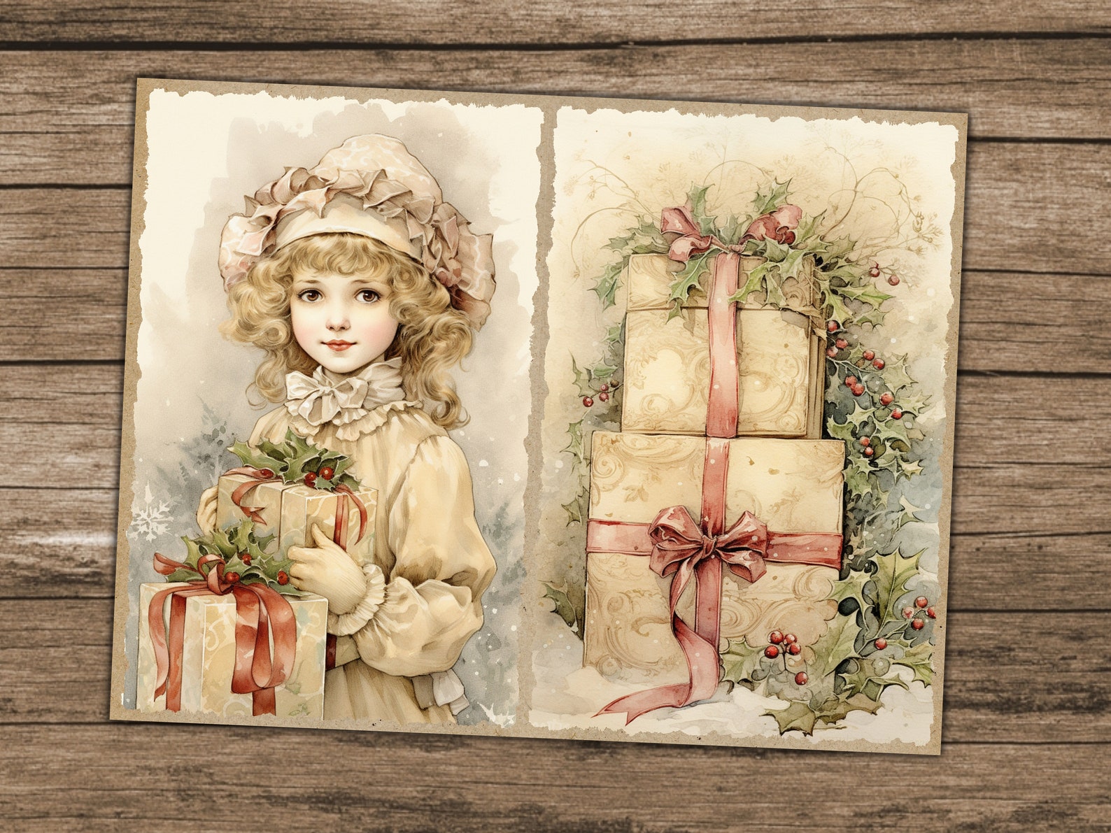 Christmas Junk Journal Pages Winter Junk Journal Kit Christmas Ephemera ...