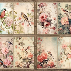 Bird Junk Journal Kit Floral Junk Journal Rose Nature Printable ...