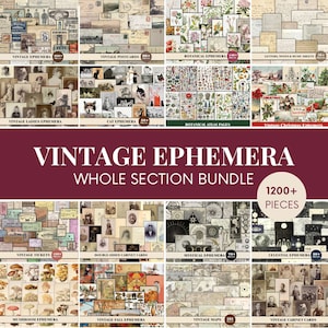 Efemérides para diarios basura Paquete de efímeras vintage Kit de diario basura Paquete de efímeras Papeles antiguos Cartas Tarjetas de gabinete Mapas antiguos Álbum de recortes Artesanía