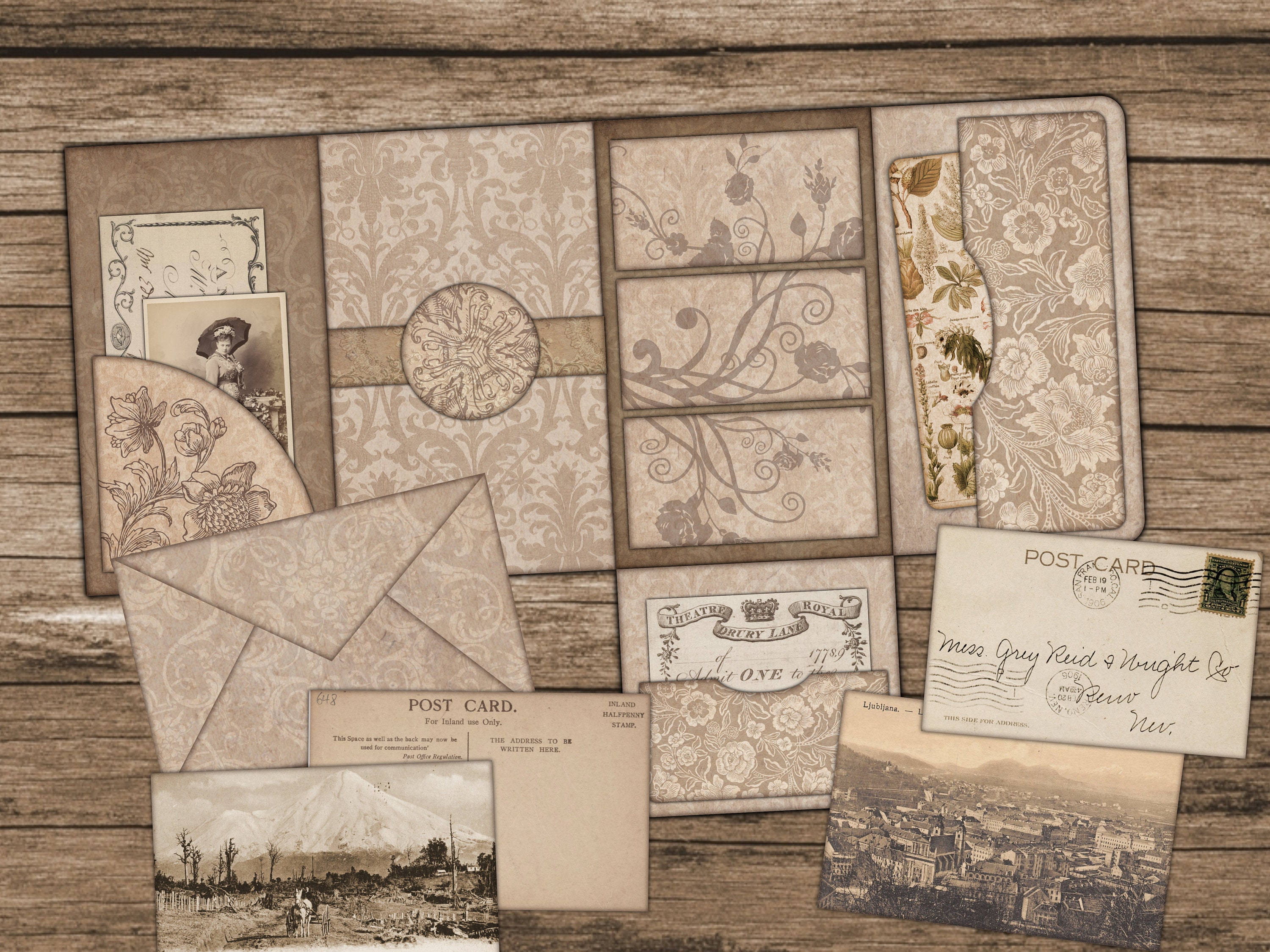 Coffee Junk Journal Folio Kit Neutral Junk Journal Insert Printable ...