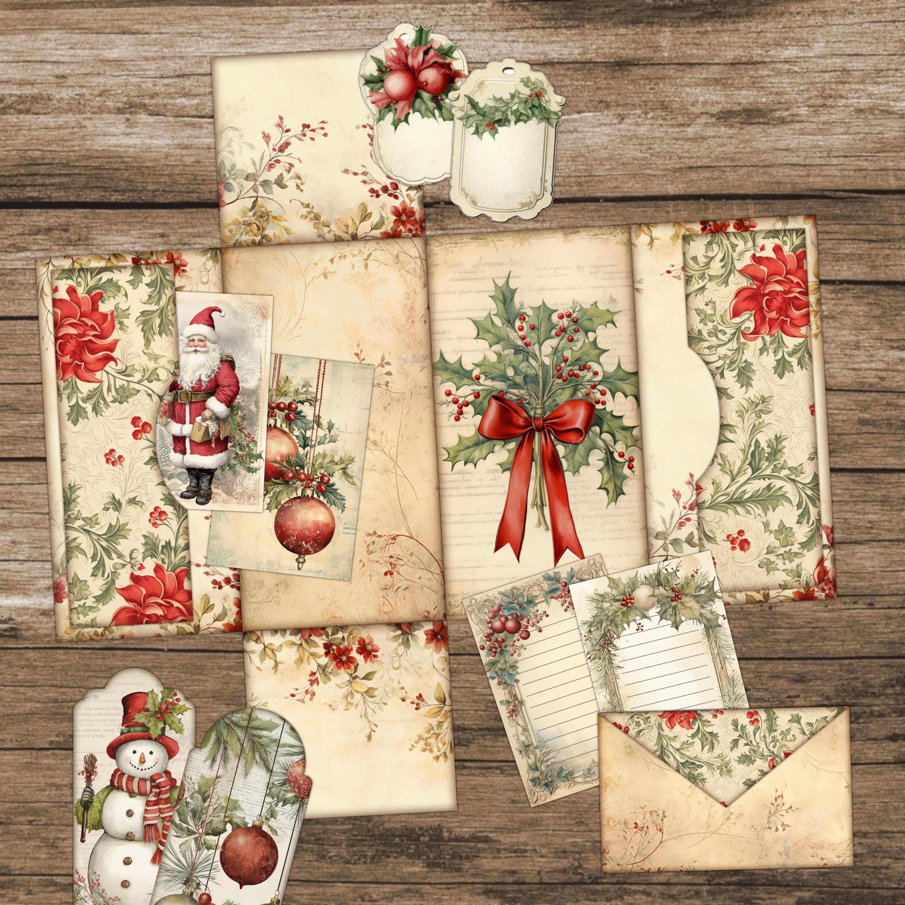 Christmas Junk Journal Folio Kit Bundle Winter Junk Journal Pages ...