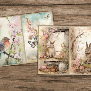 Spring Floral Junk Journal Pages Botanical Ephemera Garden Birds Junk ...