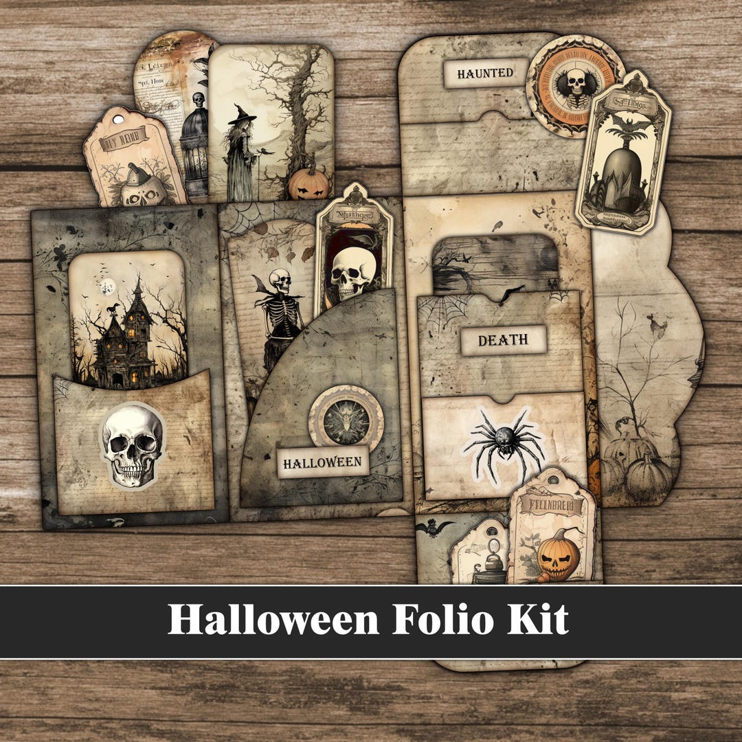 Halloween Junk Journal Folio Kit Junk Journal Tab Halloween Printable ...