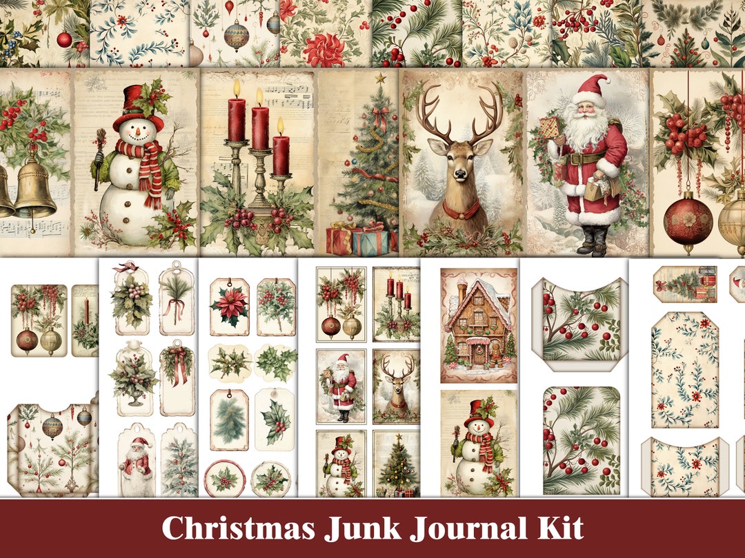 Christmas Junk Journal Kit Winter Junk Journal Pages Christmas Ephemera ...