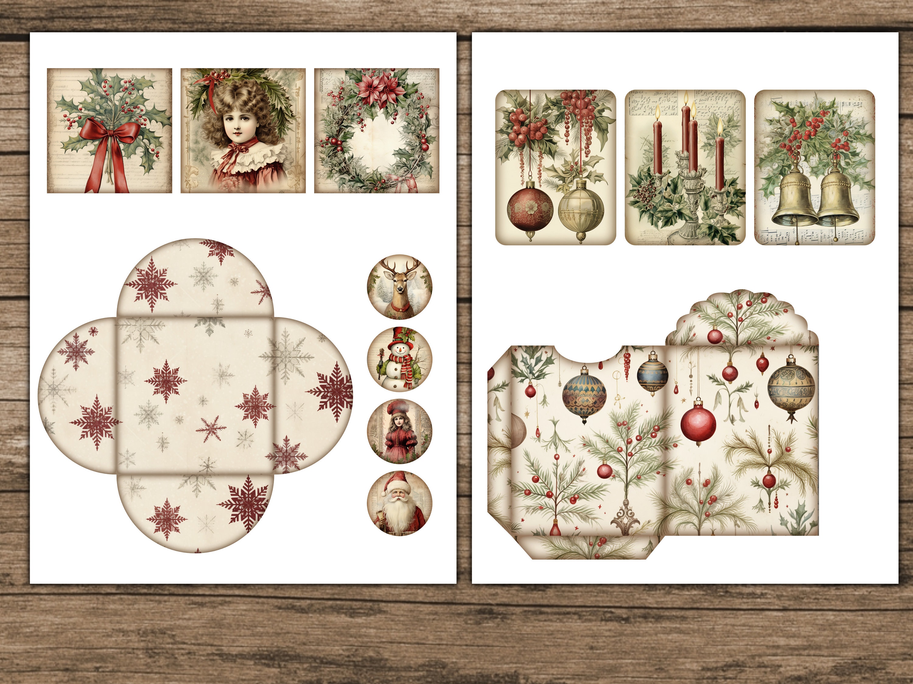 Christmas Junk Journal Kit Winter Junk Journal Pages Christmas Ephemera ...