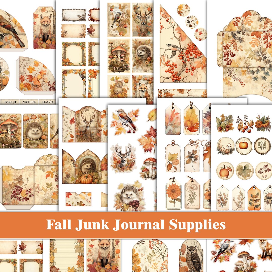 Autumn Forest Junk Journal Kit Fall Junk Journal Ephemera Fall ...