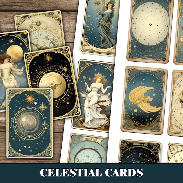 Moon Junk Journal Ephemera Printable Embellishments Celestial Cards Tags Digital Download Astrology Dark Junk Journal Astronomy Scrapbook