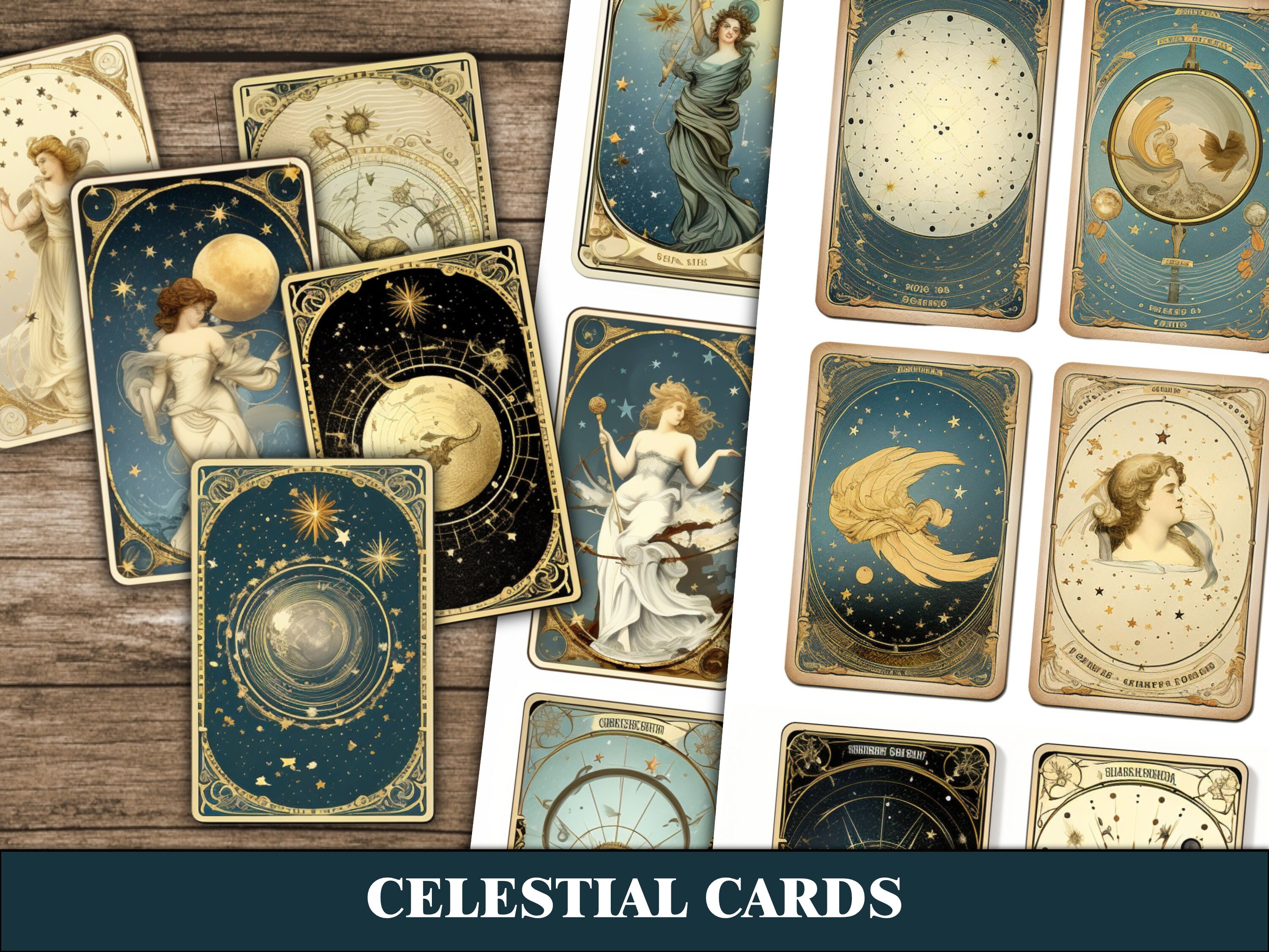 Moon Junk Journal Ephemera Printable Embellishments Celestial Cards ...