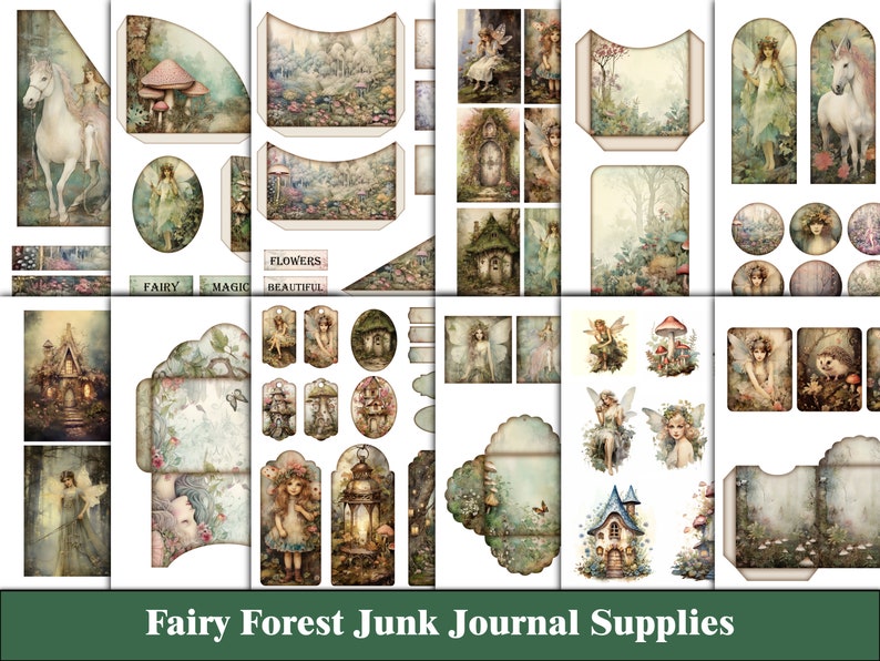 Fairy Forest Junk Journal Supplies, Magic Woodland Junk Journal Kit ...