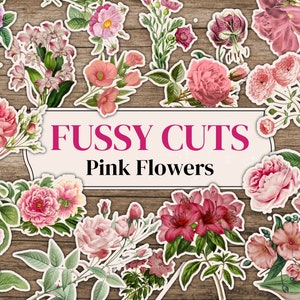 Pingelige Schnittblumen | 60 florale, wählerische Schnitte | Fussy Cut Digitales Kit für Junk Journals| Blumen-Junk-Journal-Kits | Botanische Fussy Cut Ephemera