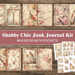 Floral Junk Journal Kit Shabby Chic Junk Journal Folio Rose Nature Oiseau Imprimable Botanique Ephemera Journal Pages Scrapbook Craft Supplies
