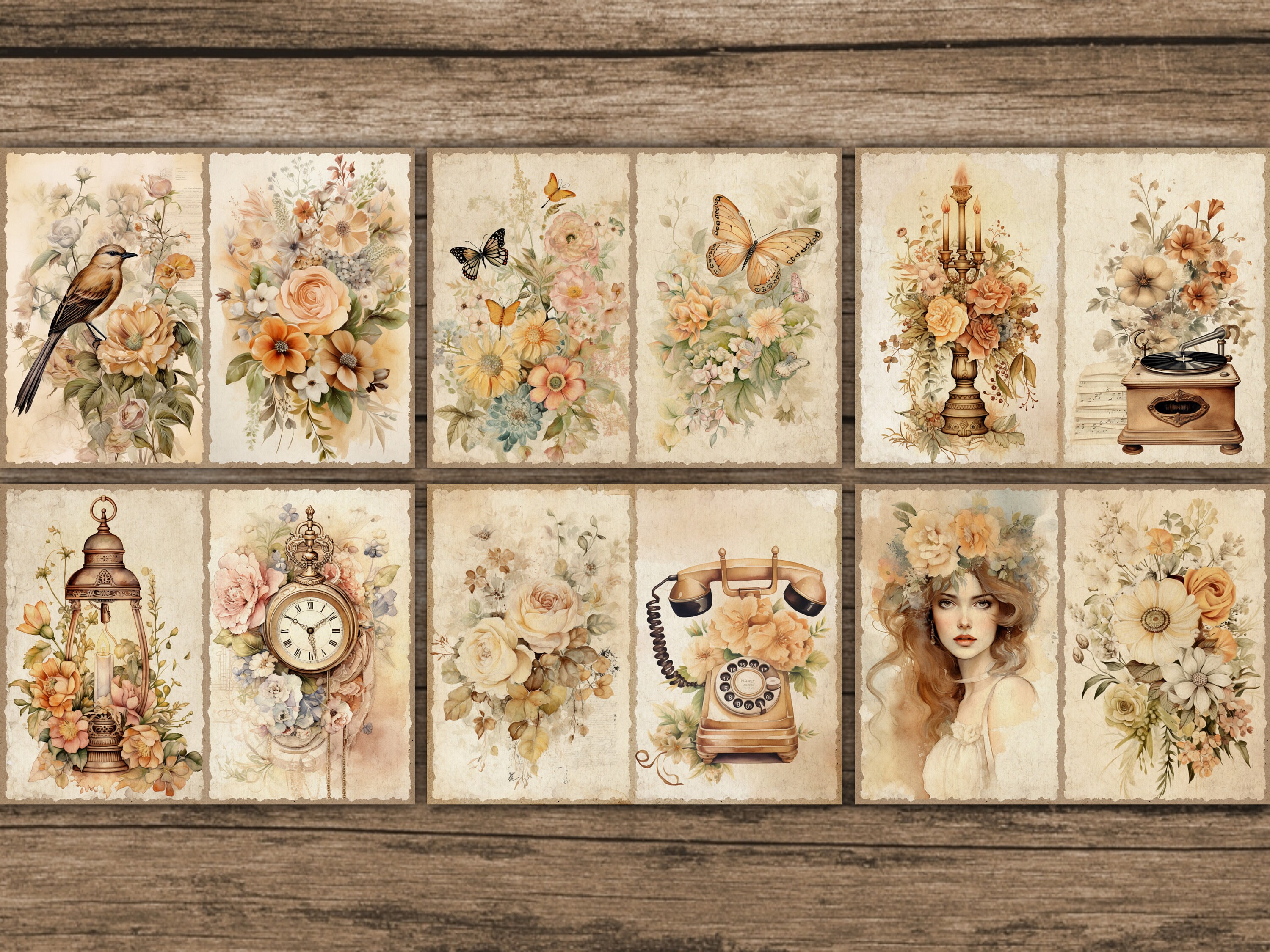 Boho Junk Journal Kit Floral Neutral Junk Journal Rose Nature Printable ...