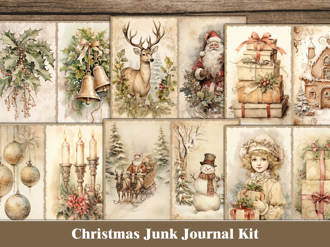 Christmas Junk Journal Pages Winter Junk Journal Kit Christmas Ephemera ...
