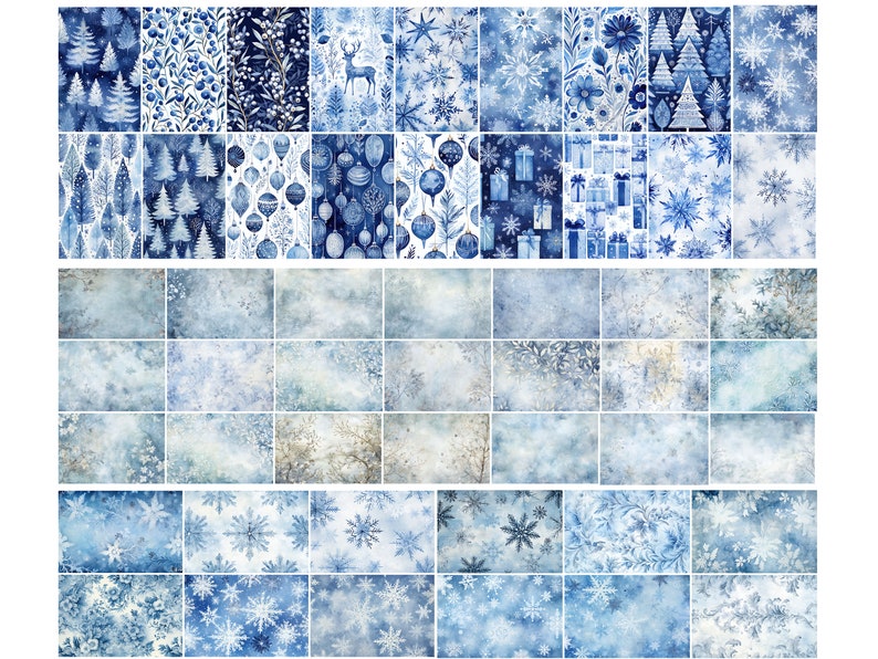 Winter Junk Journal Kit Blue Christmas Junk Journal Pages Purple Winter ...
