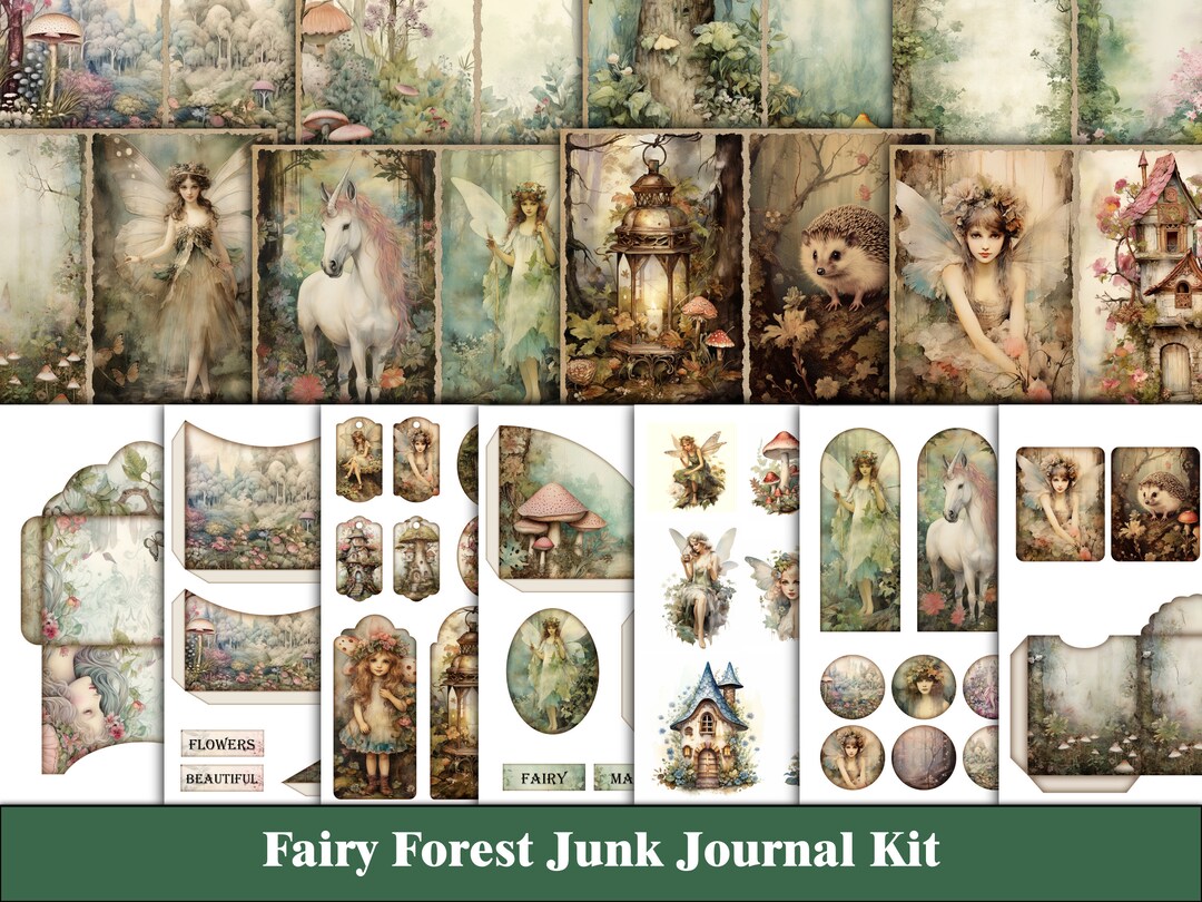 Fairy Forest Junk Journal Kit, Magic Woodland Junk Journal Pages, Paper ...