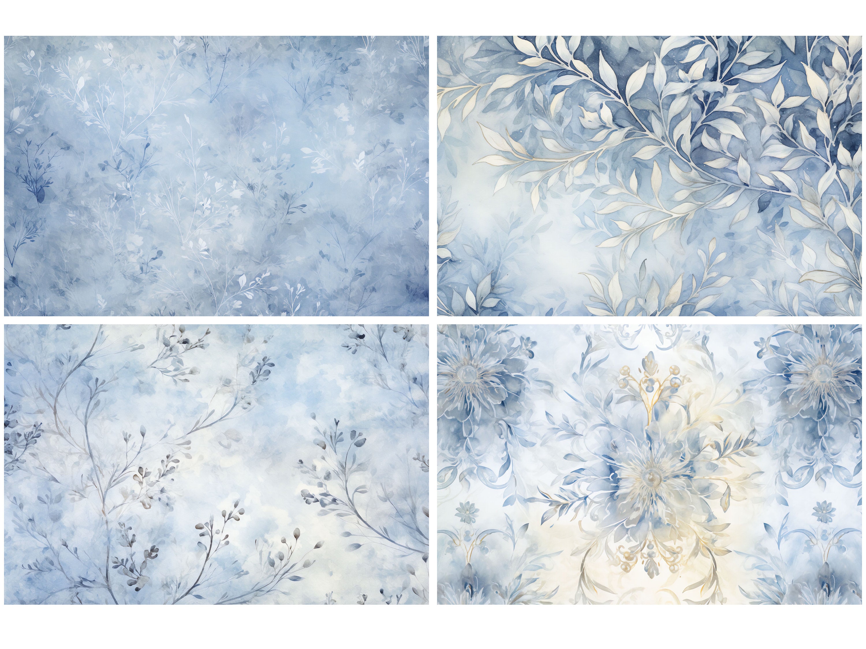 Winter Scrapbook Paper Blue Junk Journal Pages Winter Junk Journal Kit ...