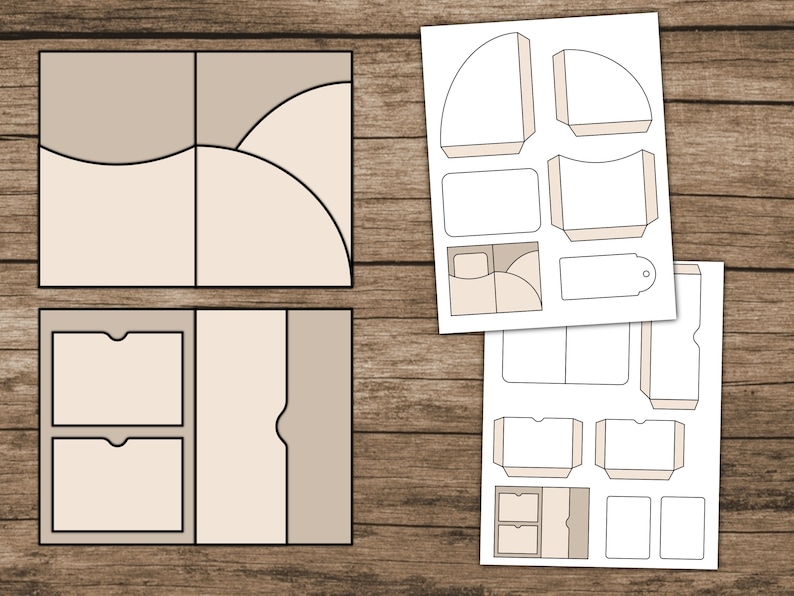 Junk-Journal-Vorlagen Mini-Junk-Journal-Kit Taschen Junk-Journal Folio-Vorlage Umschlagvorlage | PNG, SVG, PDF, PSD, EPS Bild 4