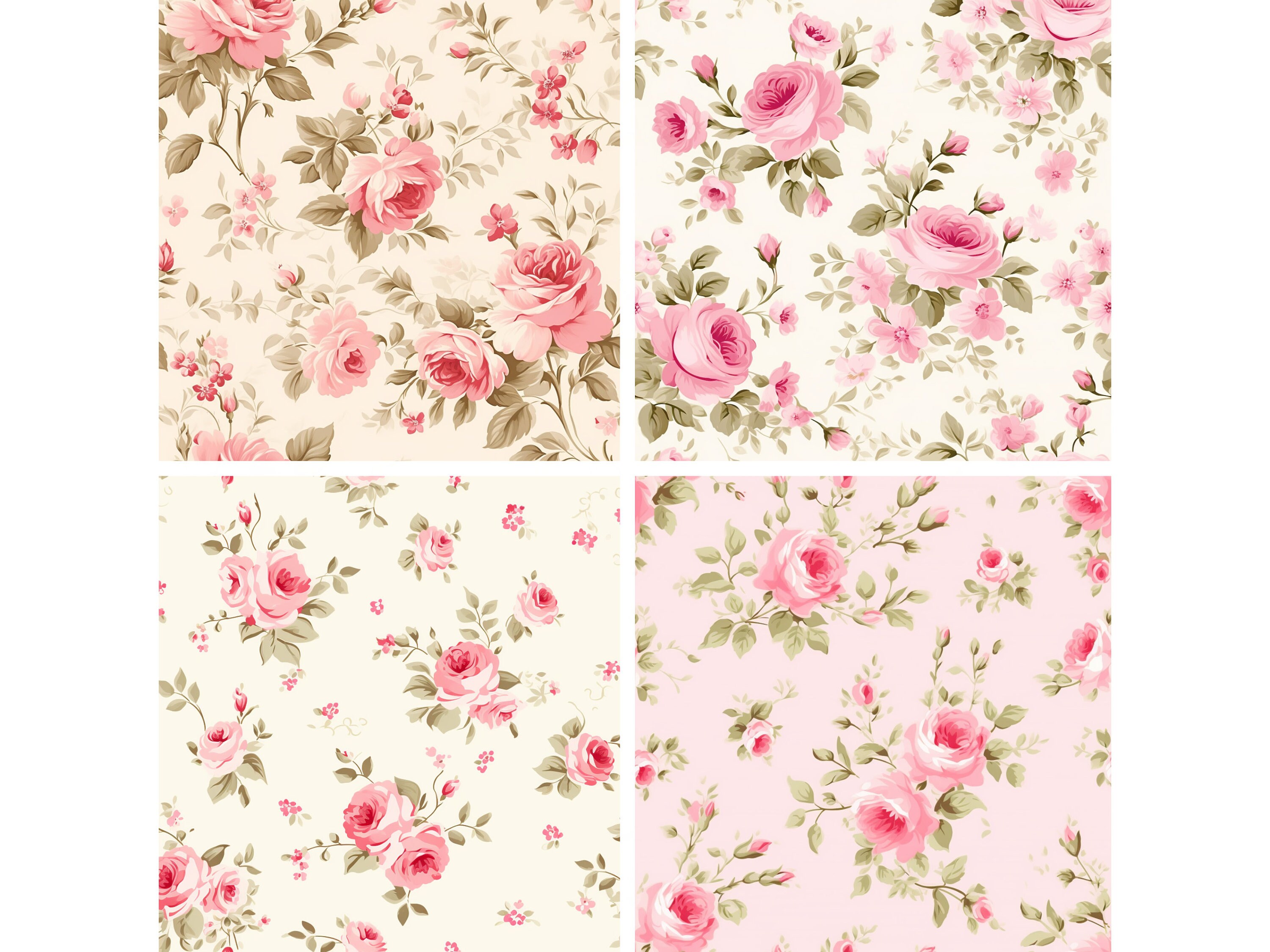 Seamless Floral Pattern Rose Scrapbook Paper Cute Shabby Chic Junk ...