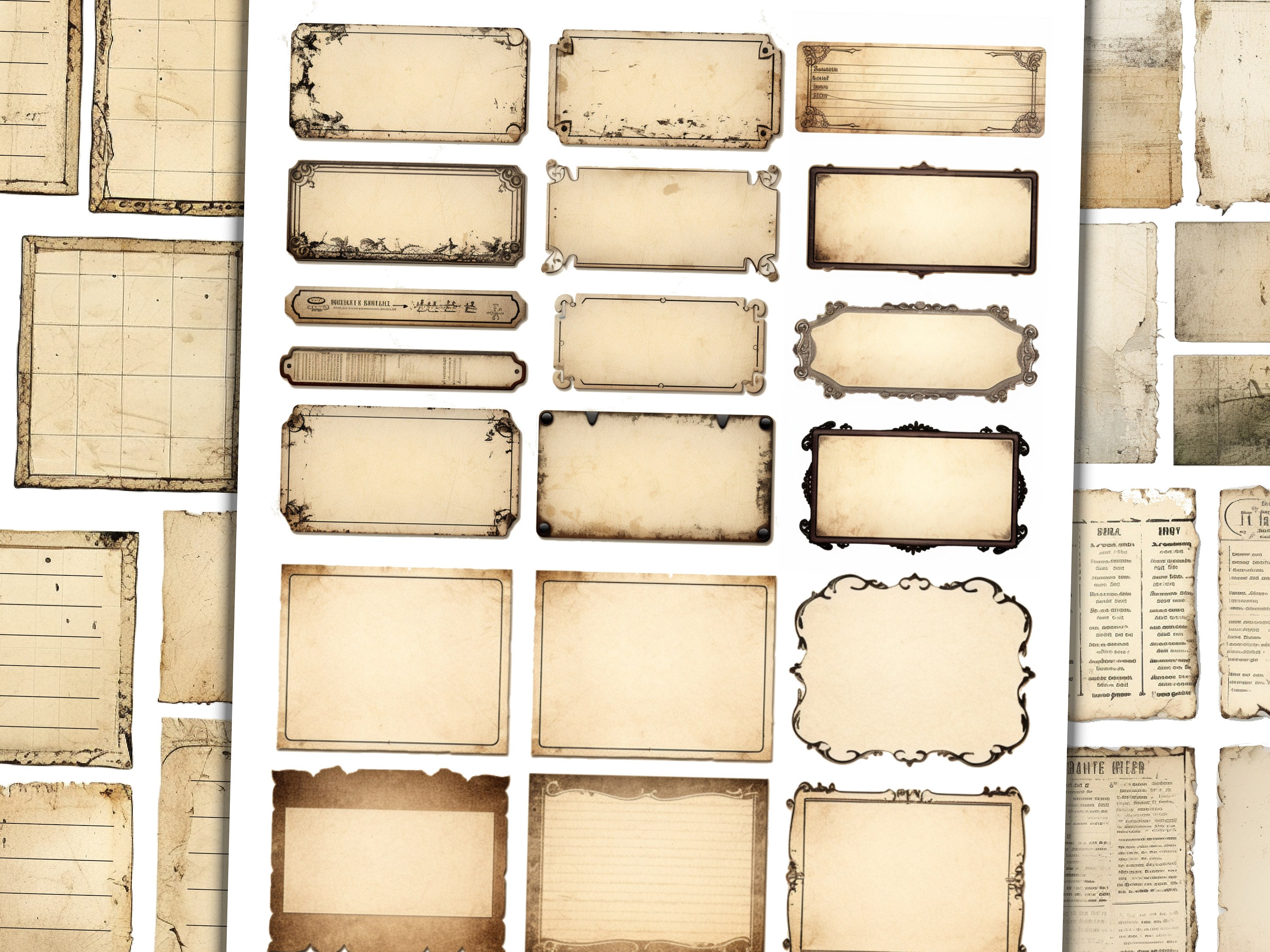 Printable Blank Labels Junk Journal Labels Tags Vintage Ephemera for ...