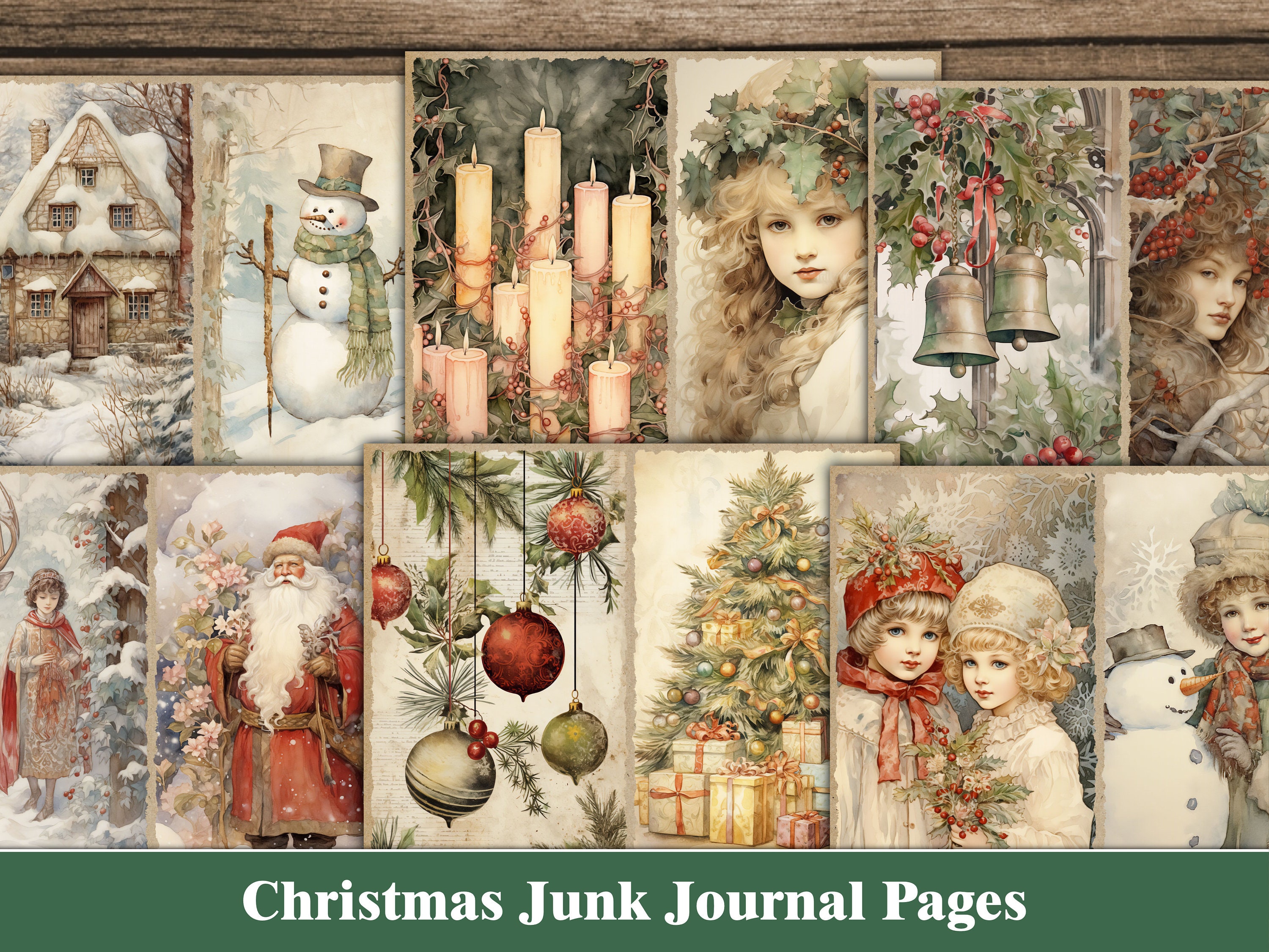Christmas Junk Journal Kit Bundle Winter Junk Journal Pages Christmas ...
