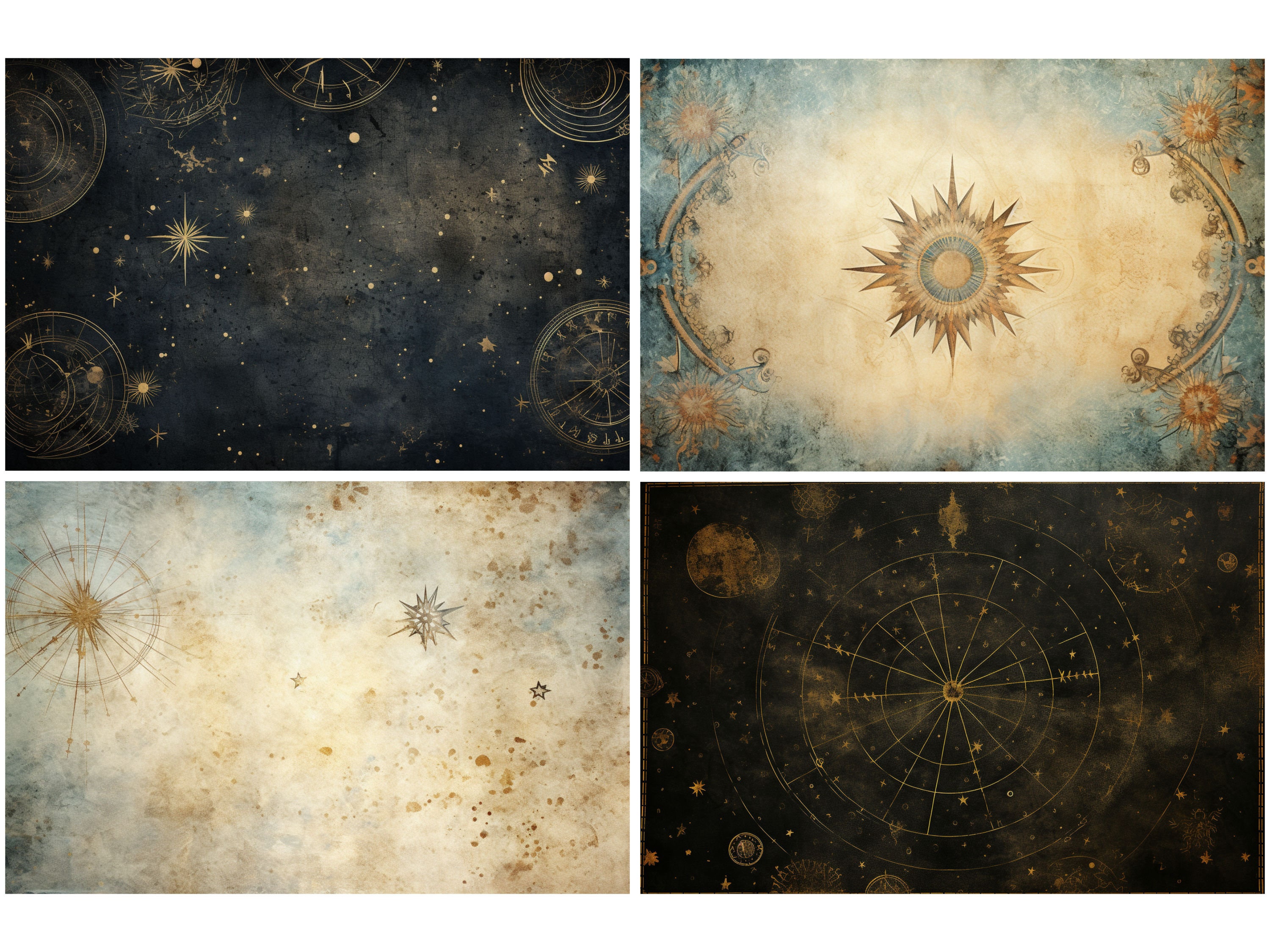 Celestial Scrapbook Paper Junk Journal Moon Digital Paper Ephemera ...