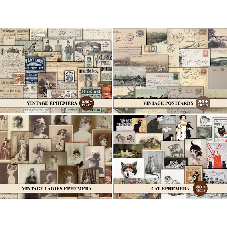 Ephemera for Junk Journals Vintage Ephemera Pack Junk Journal Kit ...