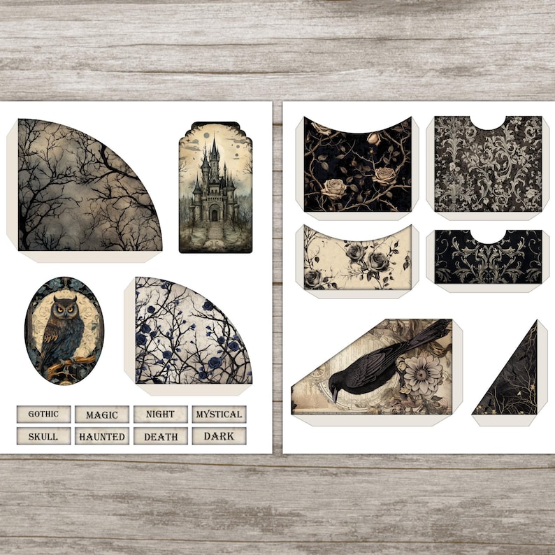 Dark Gothic Junk Journal Kit Victorian Black Ephemera Halloween Junk ...