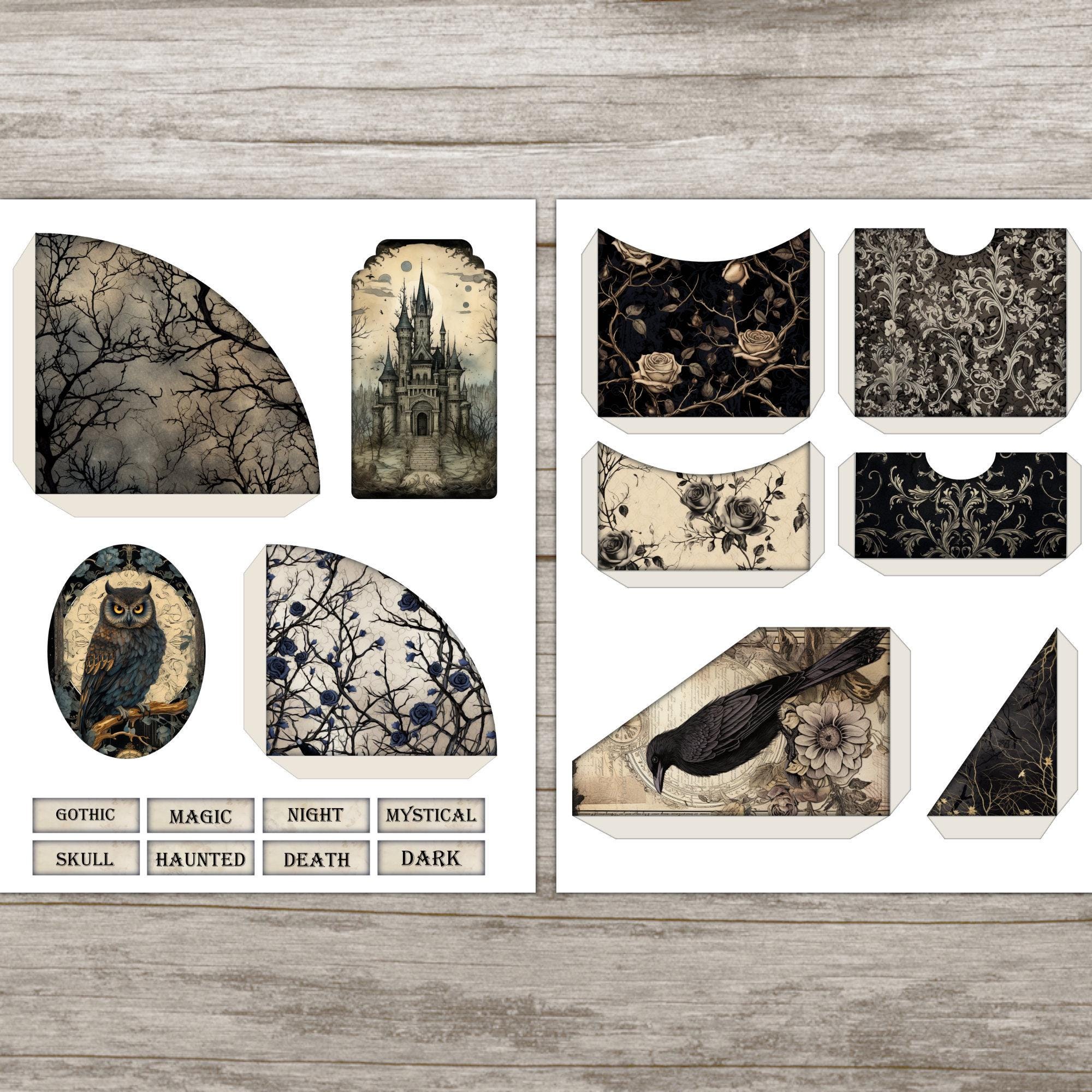 Dark Gothic Junk Journal Kit Victorian Black Ephemera Halloween Junk ...