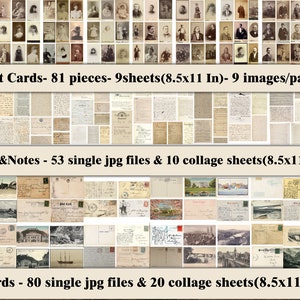 Ephemera For Junk Journals, Vintage Ephemera Pack, Ephemera Bundle, Old Papers, Postcards, Letters, Cabinet Cards, Old Maps, Scrapbook Kit image 8